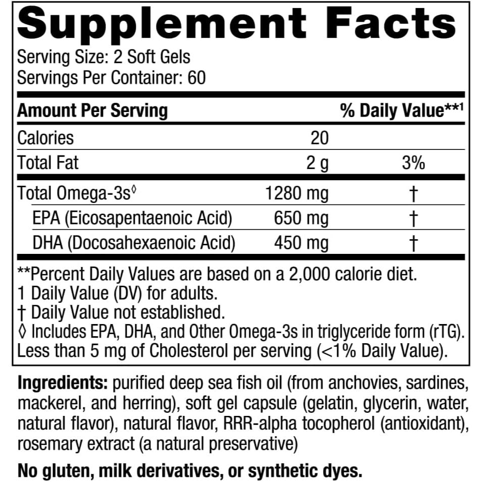 NaturalSolutions | Nordic Naturals, Ultimate Omega, Lemon, 1280 mg, D3, 2X, Heart, Brain and Immune