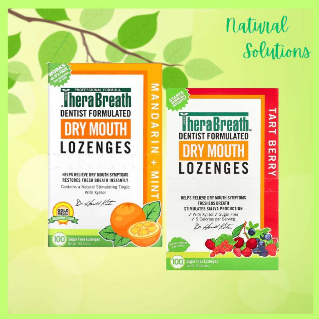 NaturalSolutions | TheraBreath, Dry Mouth Lozenges, Mandarin Mint, Tart Cherry, Freshens Breath