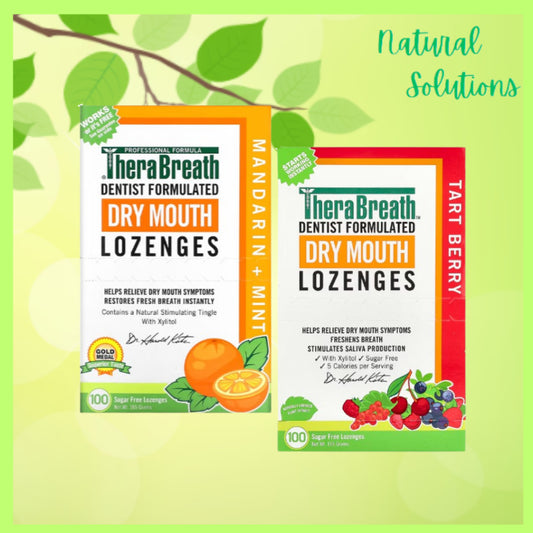 NaturalSolutions | TheraBreath, Dry Mouth Lozenges, Mandarin Mint, Tart Cherry, Freshens Breath
