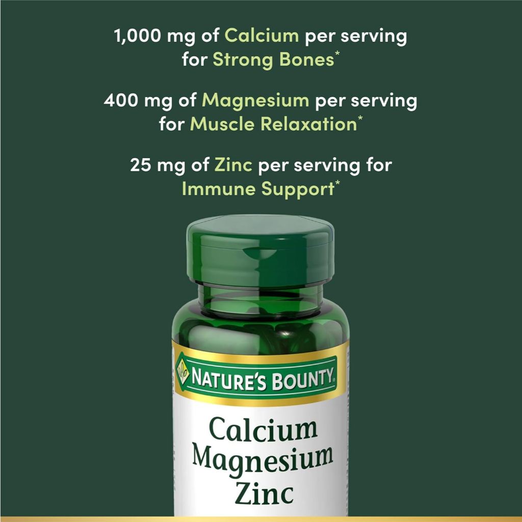 LittleSunshine | Nature's Bounty, Calcium Magnesium Zinc with Vitamin D3, 100 Coated Caplets
