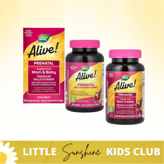 LittleSunshine | Nature's Way, Alive! Prenatal Premium Gummy, Complete High Potency Folate & Iron