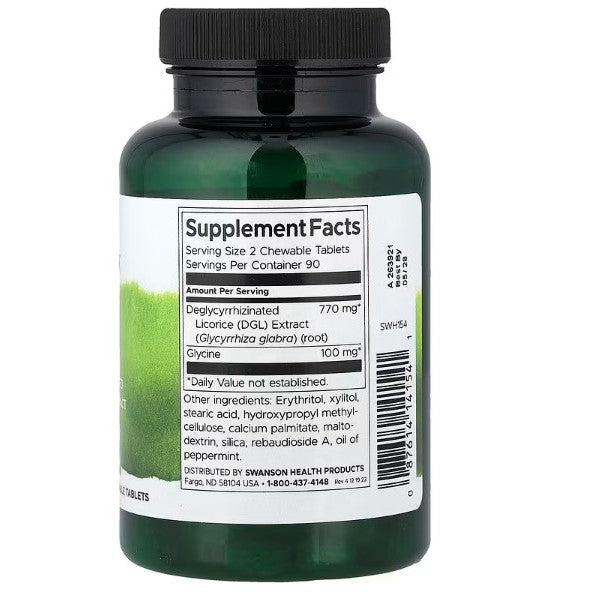 HealthilyYou | Swanson, DGL, 180 Chewable Tablets Deglycyrrhizinated Licorice Root Extract