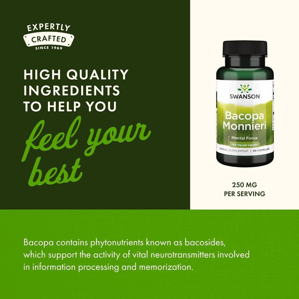 HealthilyYou | Swanson, Bacopa Monnieri, 250 mg, 90 Capsules Supports Memory and Mental Focus