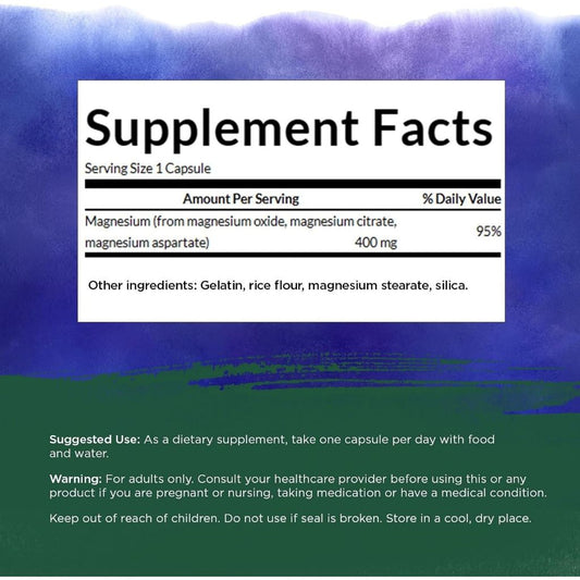 HealthilyYou | Swanson, Triple Magnesium Complex, 400 mg, Vegan Capsules Muscle and Bone Health