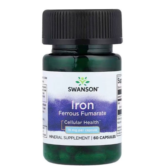 Healthily You | Swanson, Iron Ferrous Fumarate, 18 mg, 60 Capsules Cellular Health