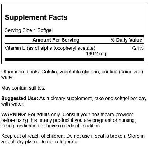 Healthily You | Swanson, Vitamin E-400, 180.2 mg (400 IU), 60 Softgels Antioxidant Protection
