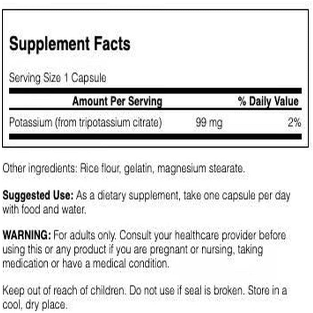 Healthily You | Swanson, Potassium Citrate, 99 mg, 120 Vegan Caps Energy and Cardiovascular Support
