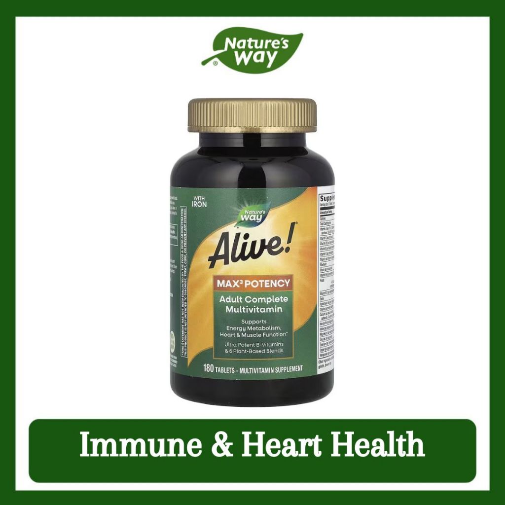 Nature's Way, Alive! Max3 Potency ( Cellular Energy, Metabolism, Immune & Heart Health )
