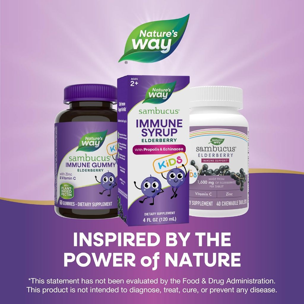Nature's Way, Sambucus® Kids, Immune Syrup Elderberry ( Boosts Immune System )