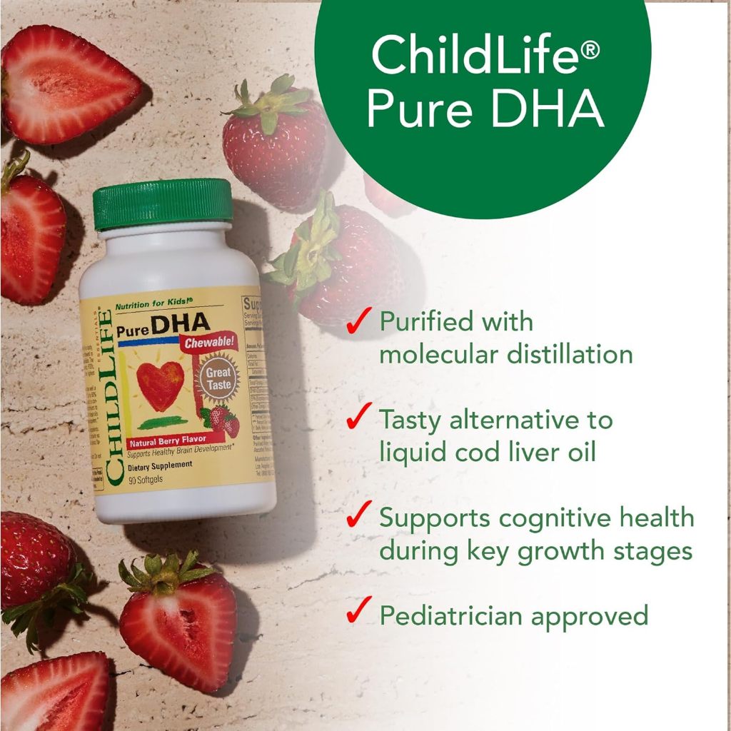 LittleSunshine | ChildLife Essentials, Pure DHA, Natural Berry, 90 Softgels Supports Healthy Brain