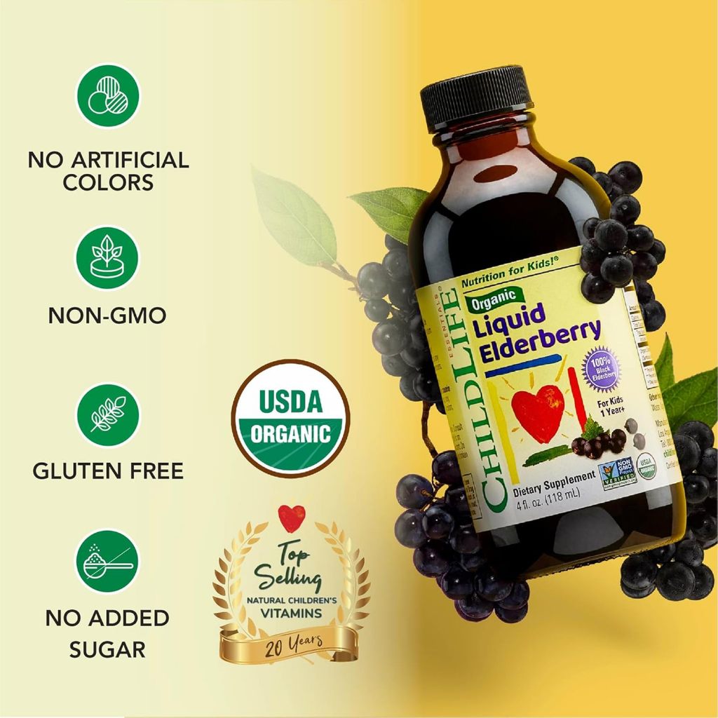 LittleSunshine | ChildLife Essentials, Echinacea, Natural Orange, Organic Liquid Elderberry,