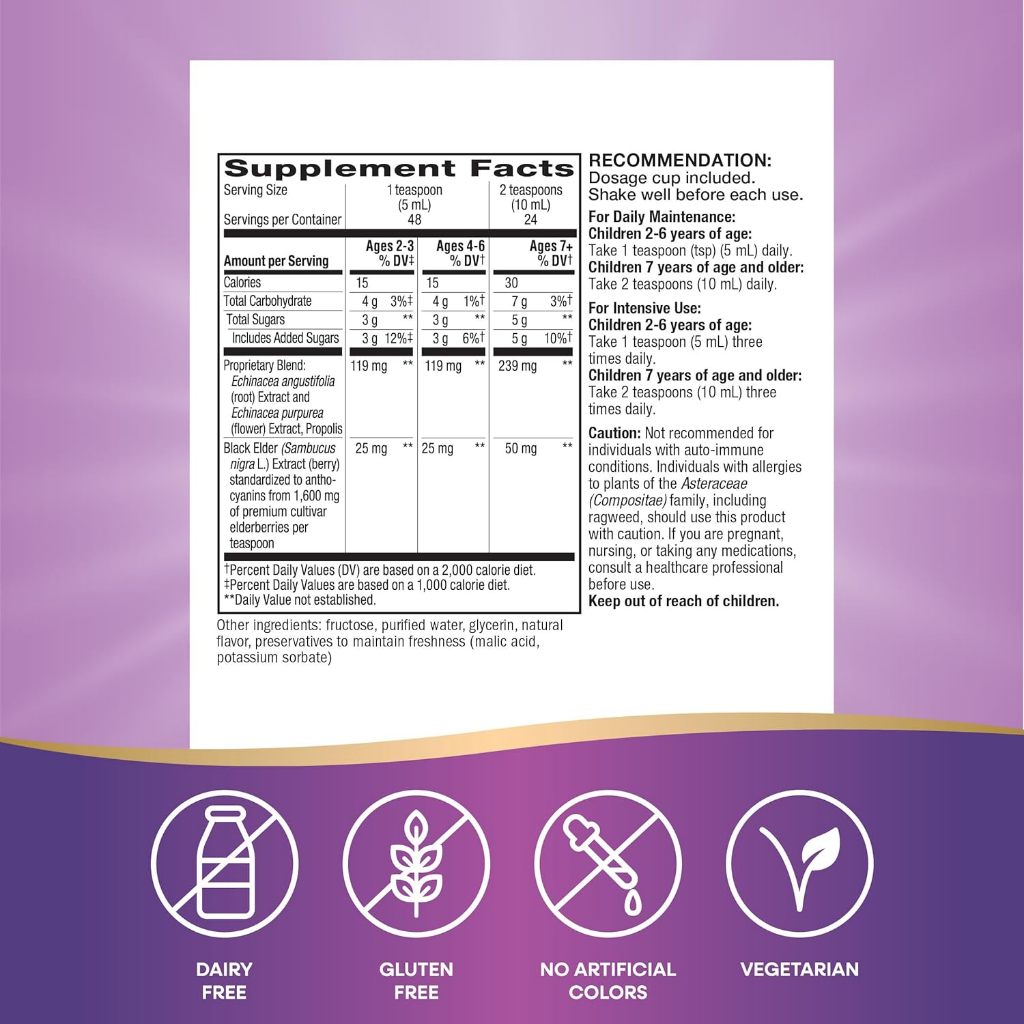 LittleSunshine | Nature's Way, Sambucus® Kids, Immune Syrup Elderberry with Propolis & Echinacea,