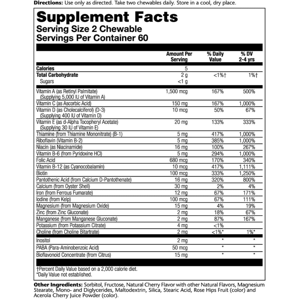 NaturalSolutions | Solaray, Kids Vitamins & Minerals Chewable, Natural Black Cherry, Chewables