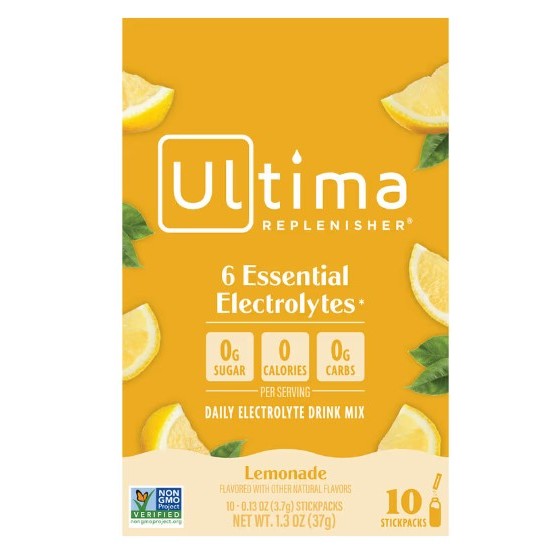 NaturalSolutions | Ultima Replenisher, 6 Essential Electrolytes, Lemonade, Tropical, Mix, Raspberry
