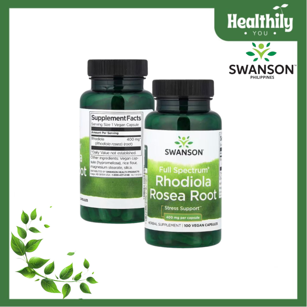 HealthilyYou | Swanson, Full Spectrum Rhodiola Rosea Root, 400 mg, 100 Capsules Stress Support