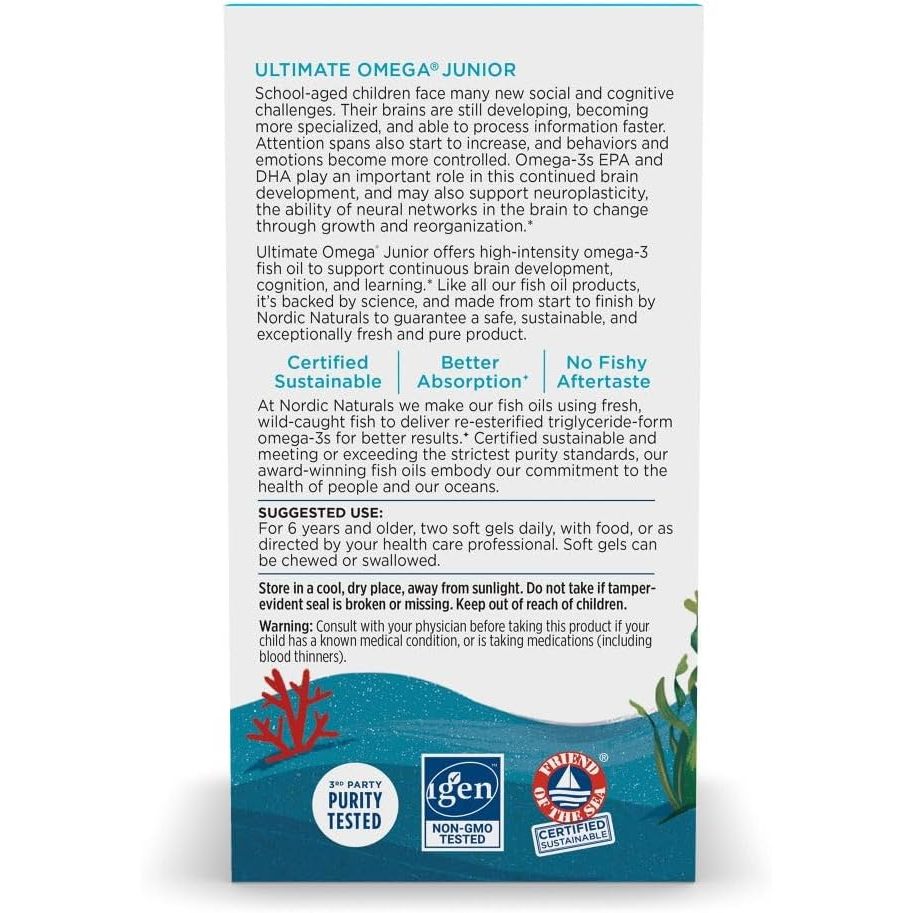 LittleSunshine | Nordic Naturals, Ultimate Omega Junior, Ages 6+, Strawberry, Supports Brain Health