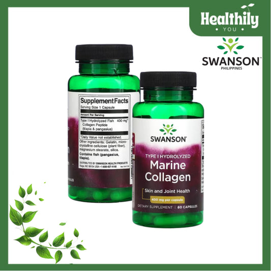 HealthilyYou | Swanson, Marine Collagen, 400 mg, 60 Capsules Skin and Joint Health