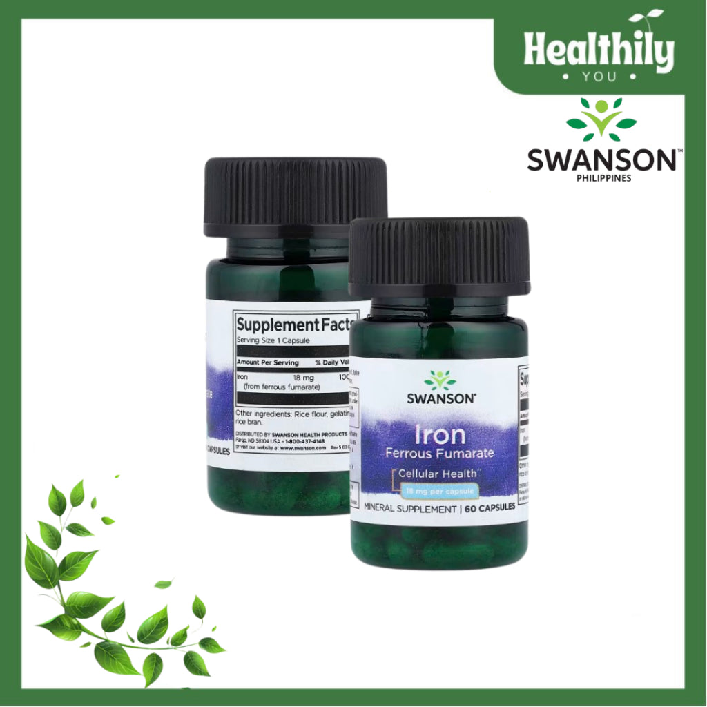 Healthily You | Swanson, Iron Ferrous Fumarate, 18 mg, 60 Capsules Cellular Health