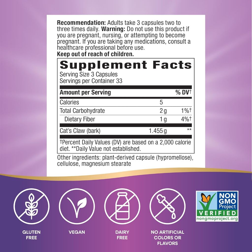 Nature's Way, Cat's Claw Bark ( Immune Support & Antioxidant Properties )