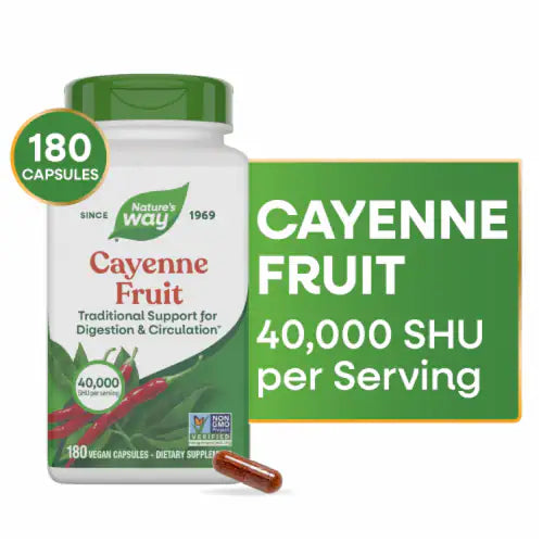 Nature's Way, Cayenne Fruit ( Digestive Support, Circulatory Health & Antioxidant Support )