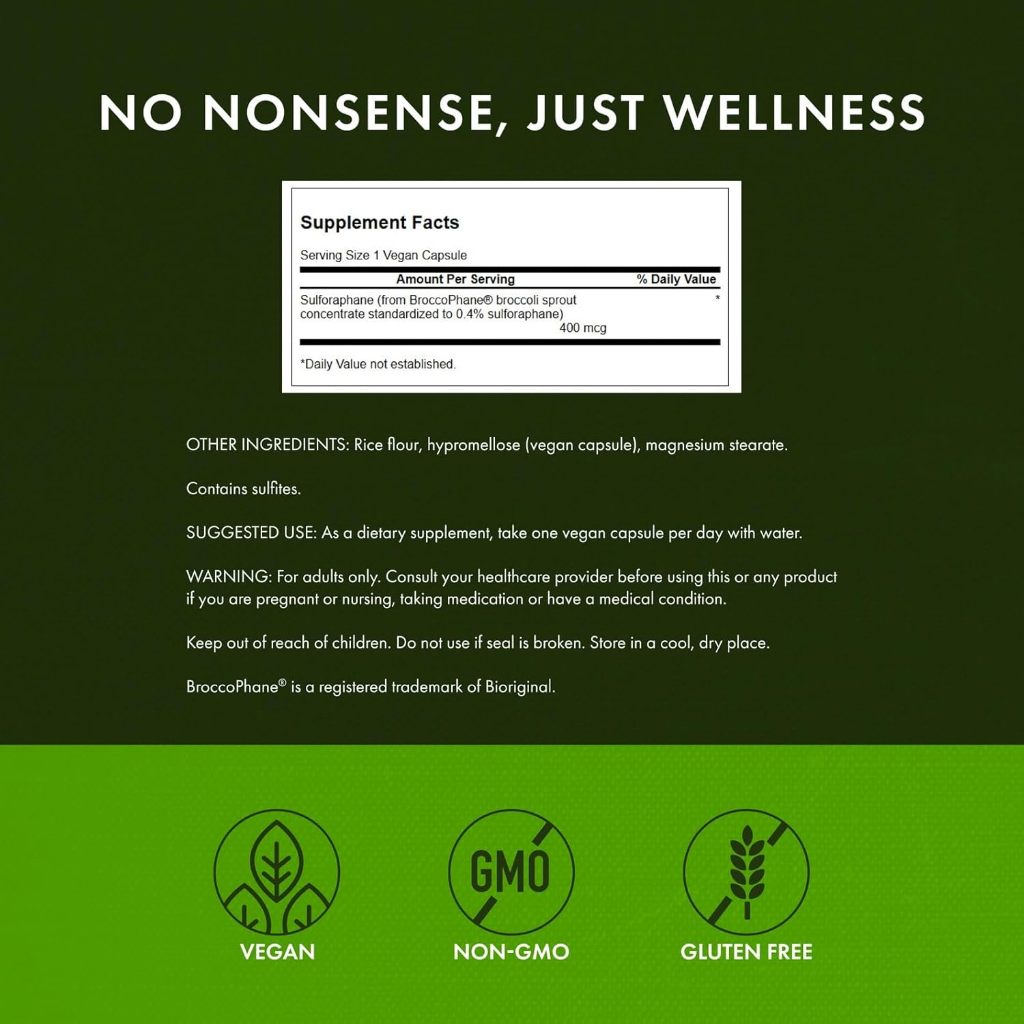 NaturalSolutions | Swanson, Sulforaphane from Broccoli Sprout, NAC Detox Antioxidant & Detox Support