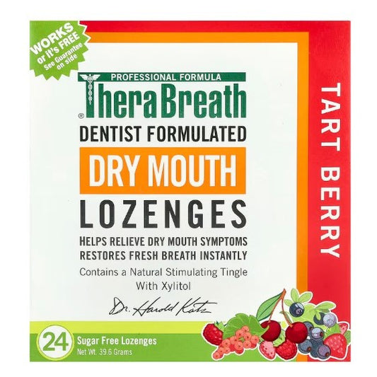 NaturalSolutions | TheraBreath, Dry Mouth Lozenges, Mandarin Mint, Tart Cherry, Freshens Breath