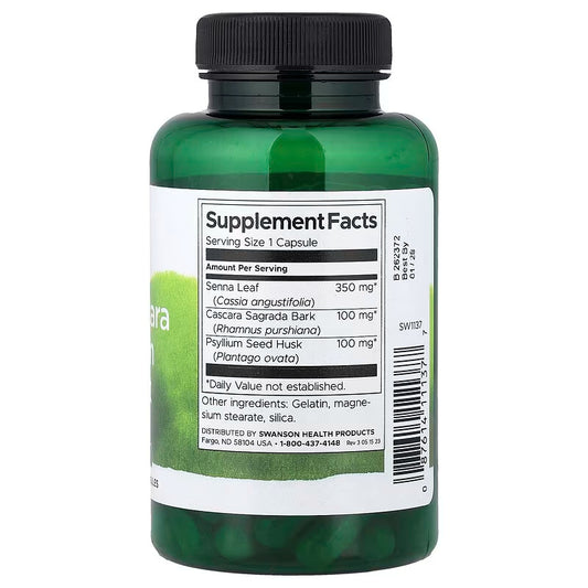 USA Supplements | Swanson, Senna, Cascara & Psyllium Complex ( Digestive Health )