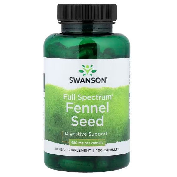 HealthilyYou | Swanson, Full Spectrum® Fennel Seed, 480 mg, 100 Capsules, Digestive Support