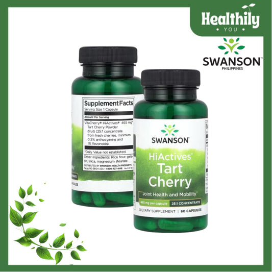 HealthilyYou | Swanson, HiActives® Tart Cherry, 465 mg, 60 Capsules Joint Health and Mobility