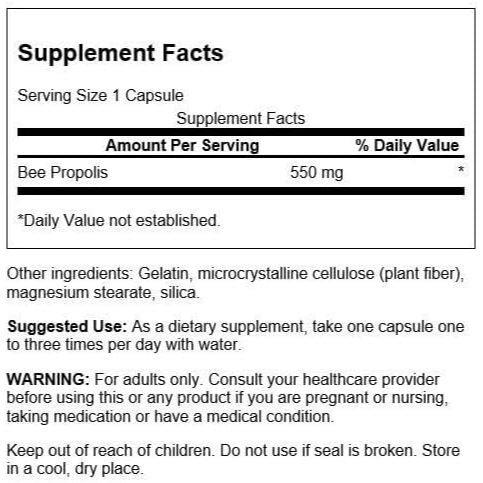 HealthilyYou | Swanson, Bee Propolis, 550 mg, 60 Capsules Immune Health Dietary Supplement