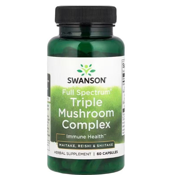 HealthilyYou | Swanson, Full Spectrum® Triple Mushroom Complex, 60 Capsules Immune Health