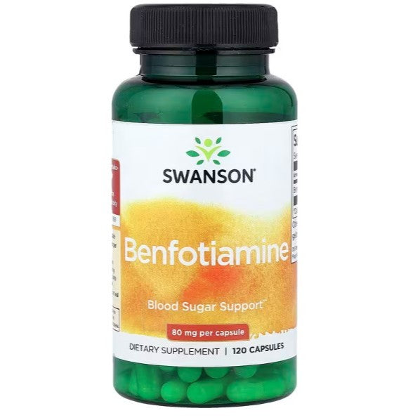 HealthilyYou | Swanson, Benfotiamine, 80 mg, 120 Capsules Blood Sugar Support Dietary Supplement