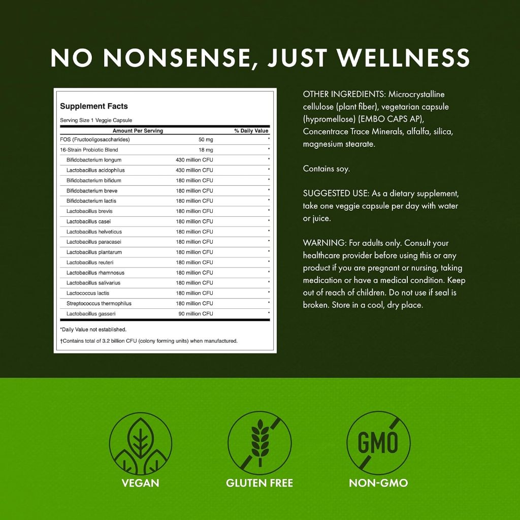 HealthilyYou | Swanson, Dr. Stephen Langer's Ultimate 16 Strain Probiotic with FOS, Vegan EMBO Caps