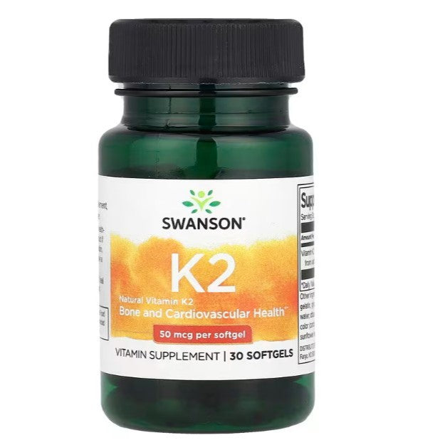 HealthilyYou | Swanson, Natural Vitamin K2, 50 mcg, 30 Softgels Bone and Cardiovascular Health