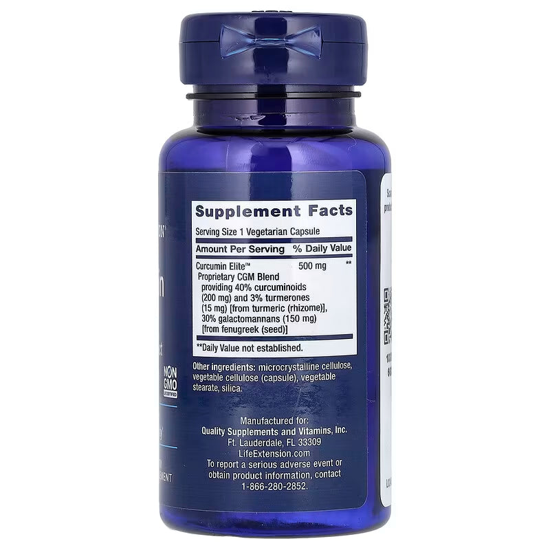 Life Extension, Curcumin Elite, Turmeric Extract ( Cardiovascular, Brain, Immune Health )