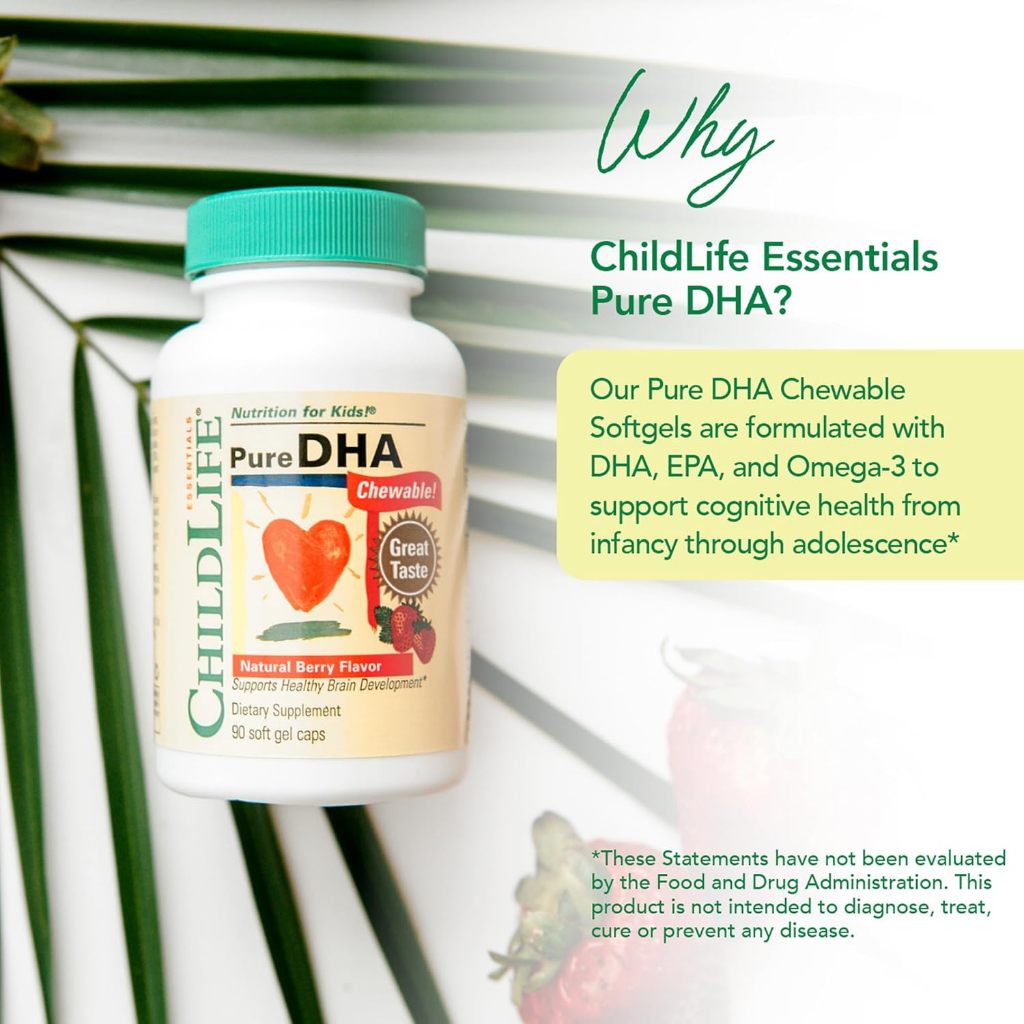 LittleSunshine | ChildLife Essentials, Pure DHA, Natural Berry, 90 Softgels Supports Healthy Brain