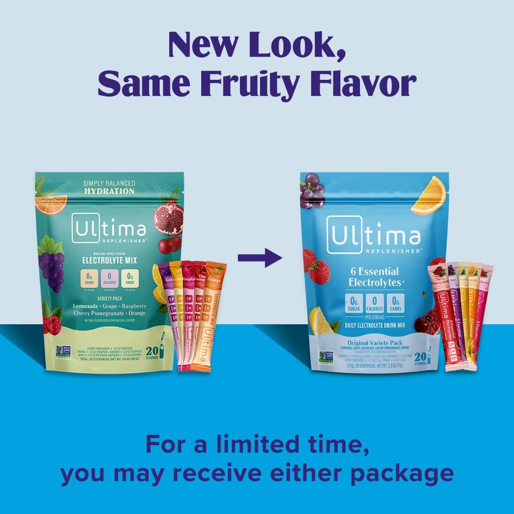 NaturalSolutions | Ultima Replenisher, 6 Essential Electrolytes, Lemonade, Tropical, Mix, Raspberry