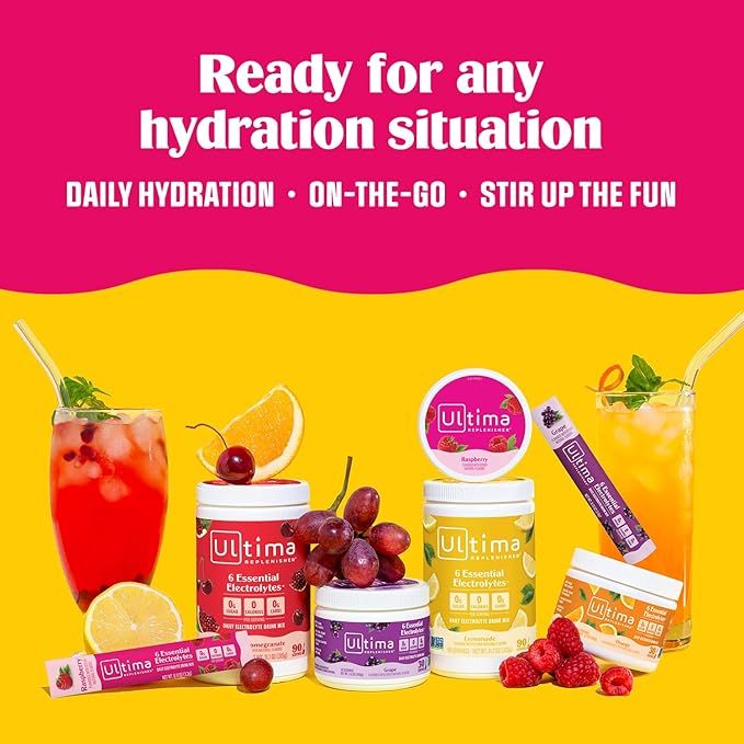 NaturalSolutions | Ultima Replenisher, Electrolyte Mix, Raspberry, Cherry, Orange, Lemon, WaterMelon