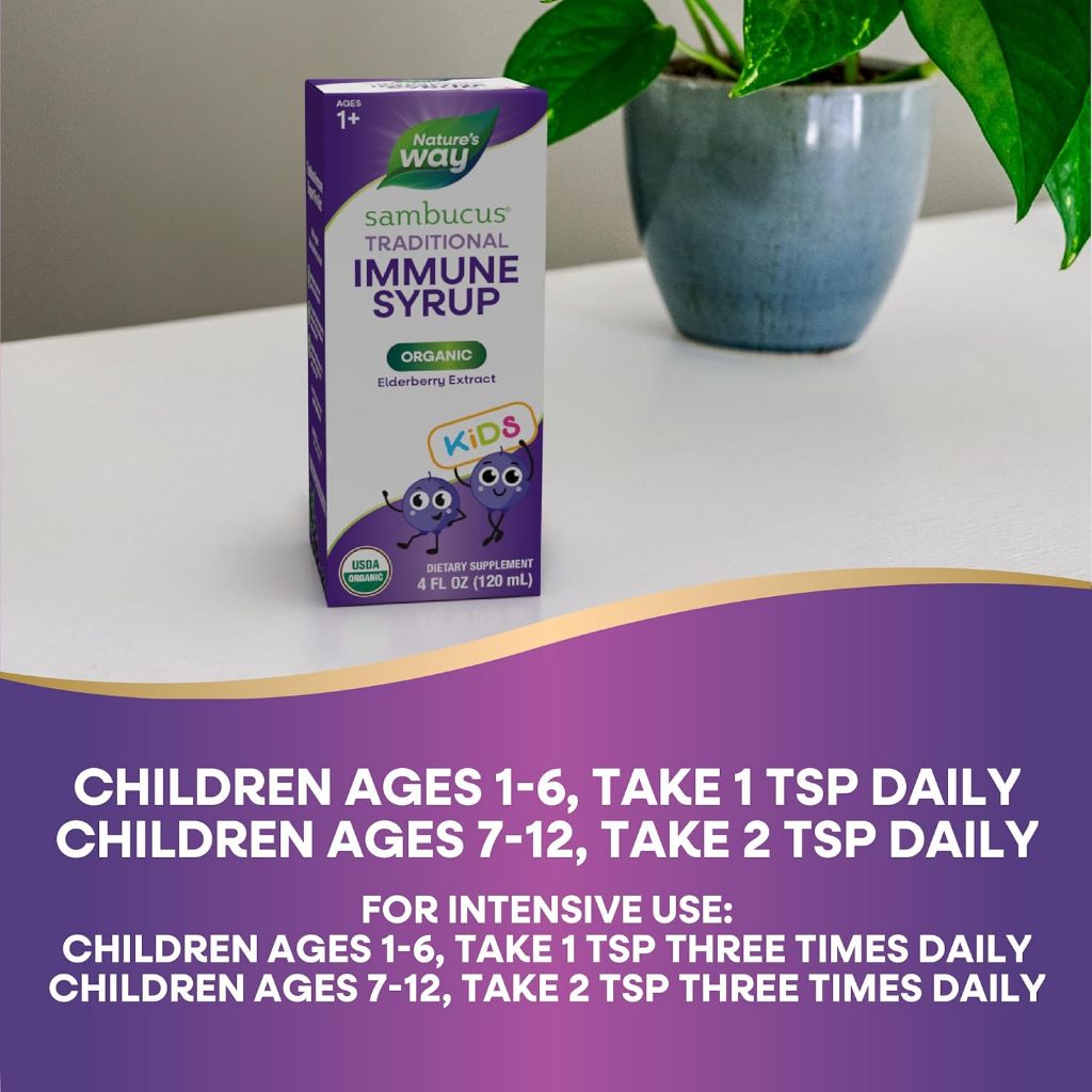 LittleSunshine | Nature's Way, Kids Sambucus®, Organic Traditional Immune Syrup, Ages 1+, 25 mg,