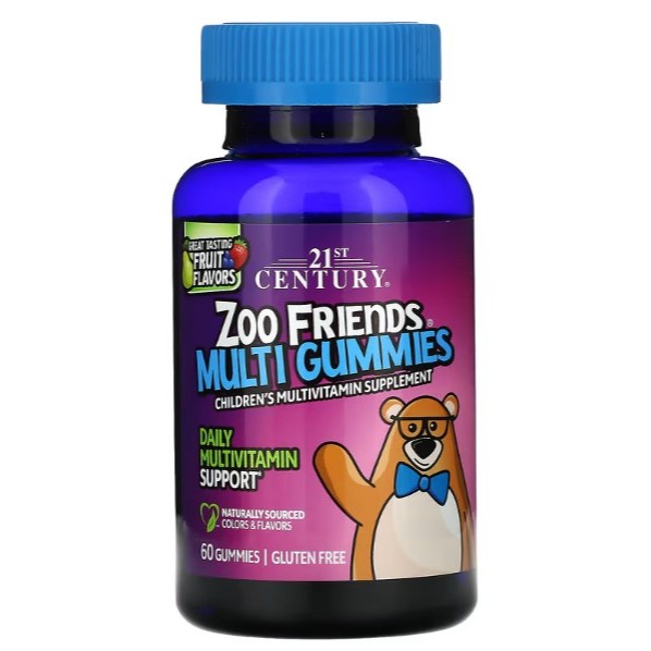 LittleSunshine | 21st Century, Zoo Friends, Multi Gummies, Fruit, 60 Gummies Multivitamin Support