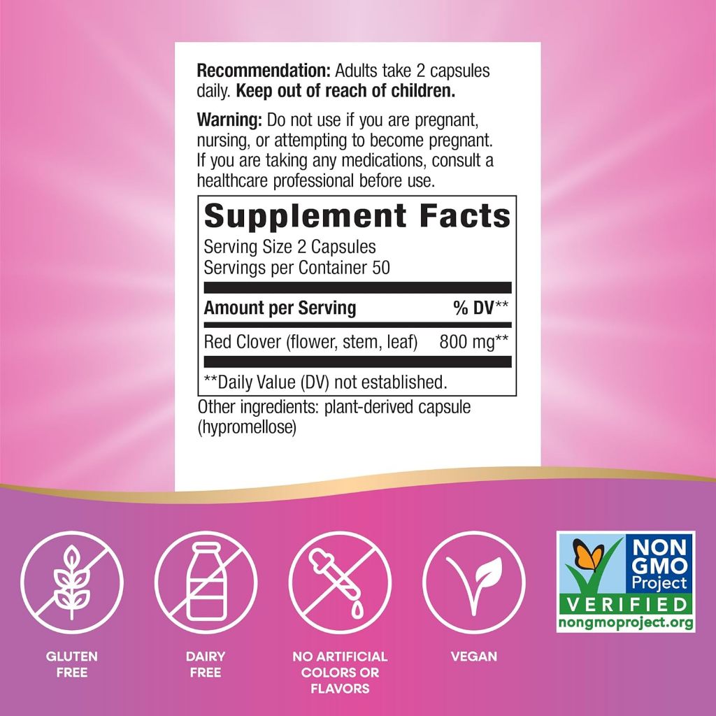 Nature's Way, Red Clover Blossom/Herb ( Cardiovascular Health, Bone Health & Cholesterol Balance )