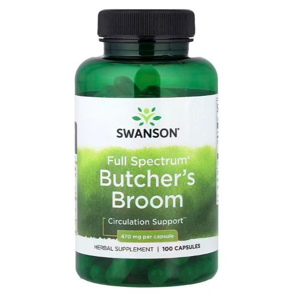 HealthilyYou | Swanson, Full Spectrum® Butcher's Broom, 470 mg, 100 Capsules Circulation Support