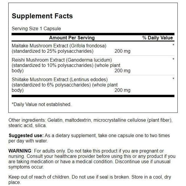 HealthilyYou | Swanson, Full Spectrum® Triple Mushroom Complex, 60 Capsules Immune Health