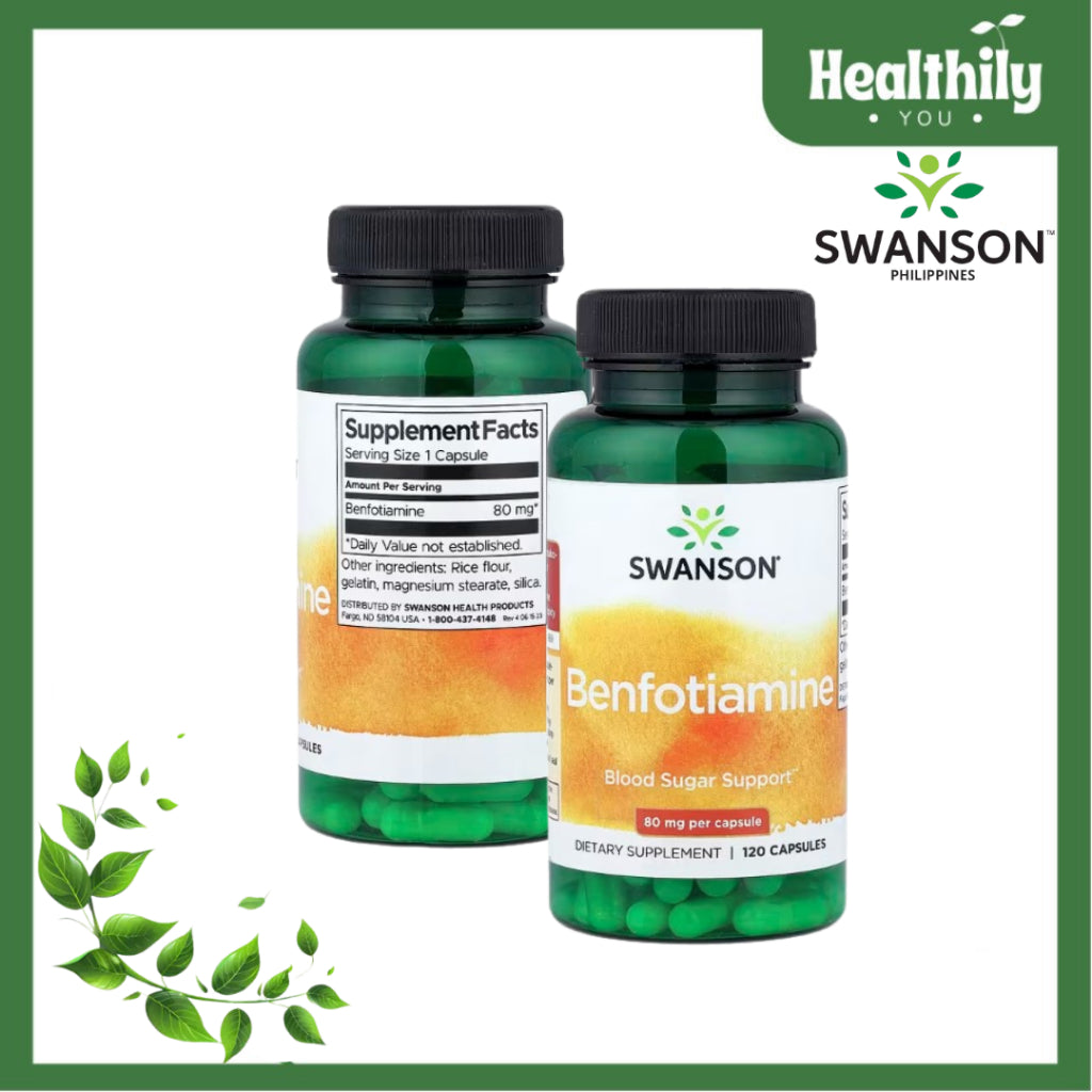 HealthilyYou | Swanson, Benfotiamine, 80 mg, 120 Capsules Blood Sugar Support Dietary Supplement