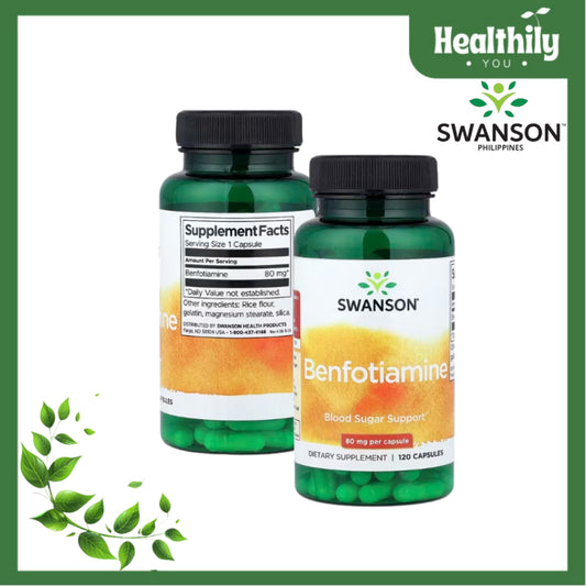 HealthilyYou | Swanson, Benfotiamine, 80 mg, 120 Capsules Blood Sugar Support Dietary Supplement