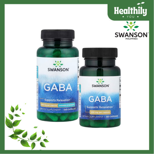 HealthilyYou | Swanson, GABA, 250 mg, 60 Capsules, 500 mg, 100 Capsules, Supports Relaxation