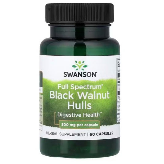 HealthilyYou | Swanson, Full Spectrum® Black Walnut Hulls, 500 mg, 60 Capsules Digestive Health
