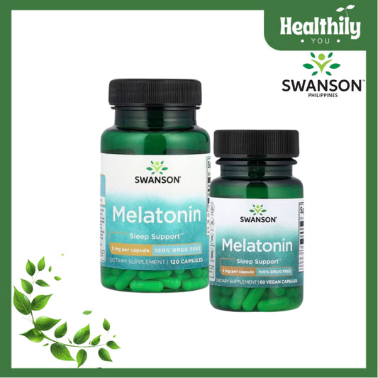 Healthily You | Swanson, Melatonin, 3 mg, 30 & 60 Capsules Sleep Support 100% Drug Free