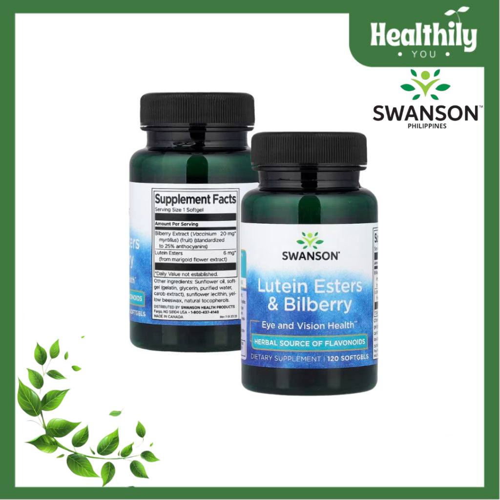 Healthily You | Swanson, Lutein Esters & Bilberry, 120 Softgels Eye and Vision Health