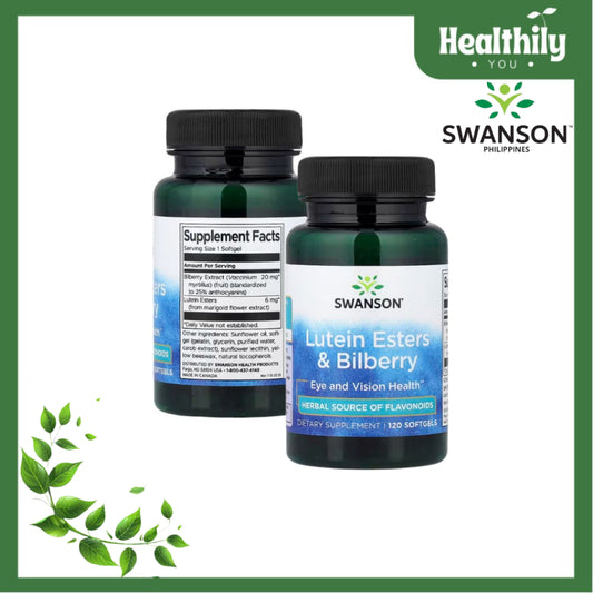 Healthily You | Swanson, Lutein Esters & Bilberry, 120 Softgels Eye and Vision Health